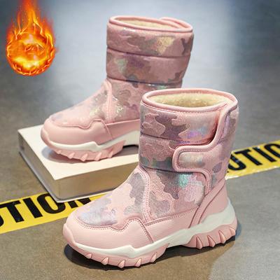 Зимние сапоги Новые стили Детские высокие зимние сапоги Детская обувь с плюшевым утеплителем Детские хлопковые сапоги