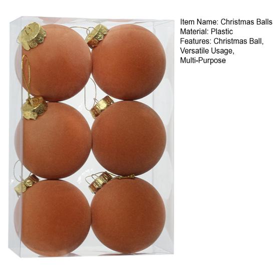 6 шт. Рождественские шары, флокированные, в деревенском стиле, состаренные, подвесные шары с петлей, фермерский дом, рождественское украшение