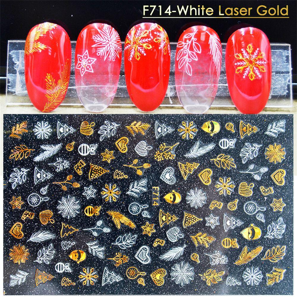 Self Adhesive Snowflake Nail Sticker Christmas Nail Stickers Laser Stickers DIY Nail Decals