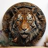 2d Flat 20*20cm Wooden Logo Animal Circular Wreath Logo Dormitory Corridor Garden Home Tiger Theme Decorative Art