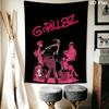 Gorillaz Wall Tapestry Aesthetic Wall Hanging Printed Fabric Blanket Decorative Tapestries for Bedroom Living Room Home Decor