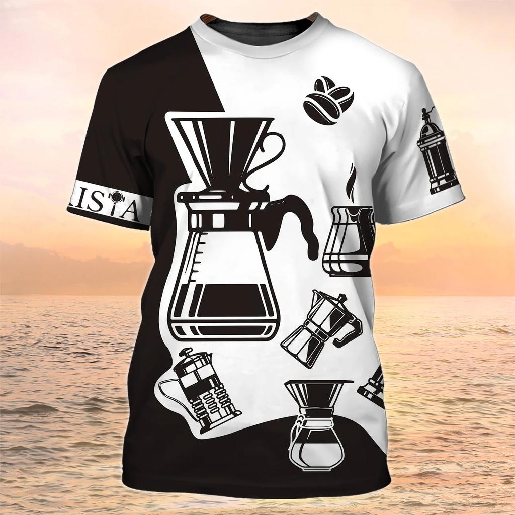 Летняя футболка для косплея «Бариста кафе» с 3d принтом, униформа, рабочая одежда, женские и мужские футболки, уличная одежда, большие женские топы в стиле Харадзюку, футболки