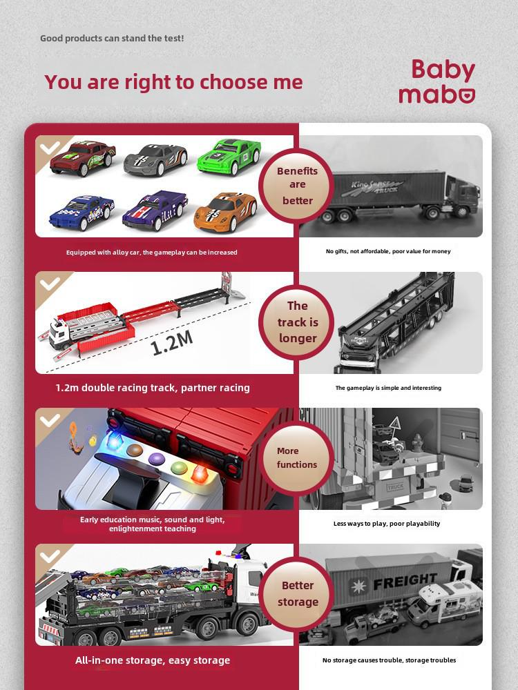 Детский трансформирующийся набор для хранения машин и гоночной трассы для мальчиков (Возраст 3-6 лет)