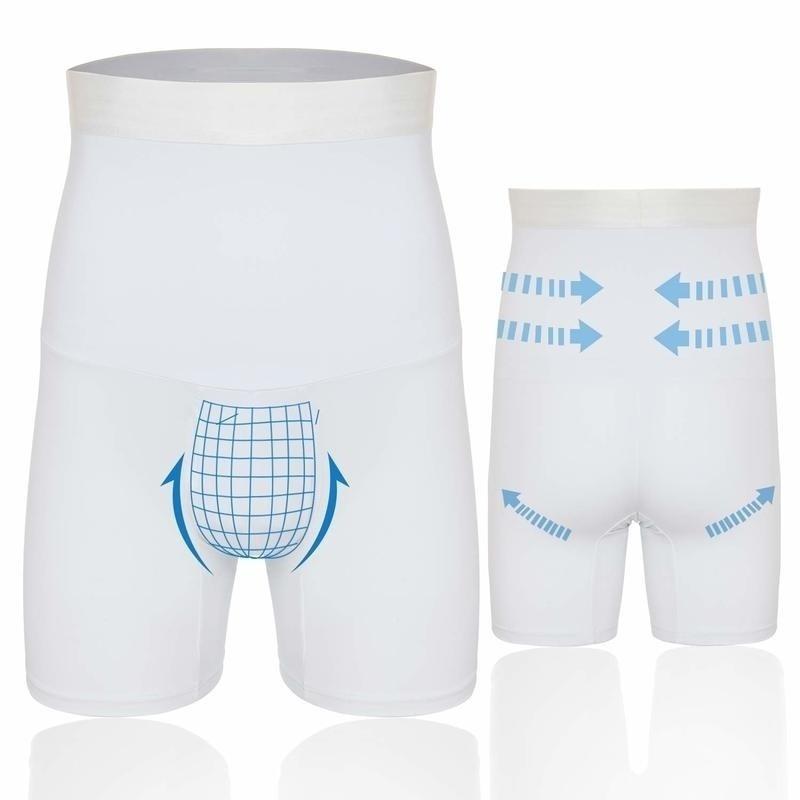 Mens Slimming Underwear Waist Trainer Cinchers Boxer Briefs Tummy Control Shaper Compression Shorts