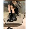 Washed Horsehide~ Thick-soled Short Boots Women's Autumn Leather Retro Single Ankle Boots Small Martin Boots Thick Heel Thin Boots