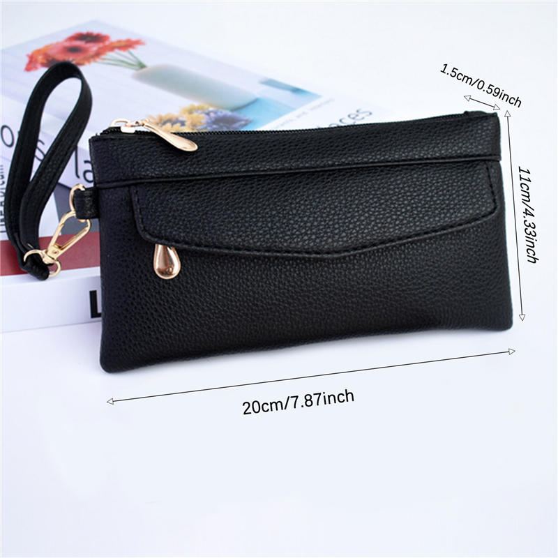 Women Vintage Soft Leather Wristlet Wallet Clutch Purses Portable Outdoor Handbag Shopping Commuting Bags