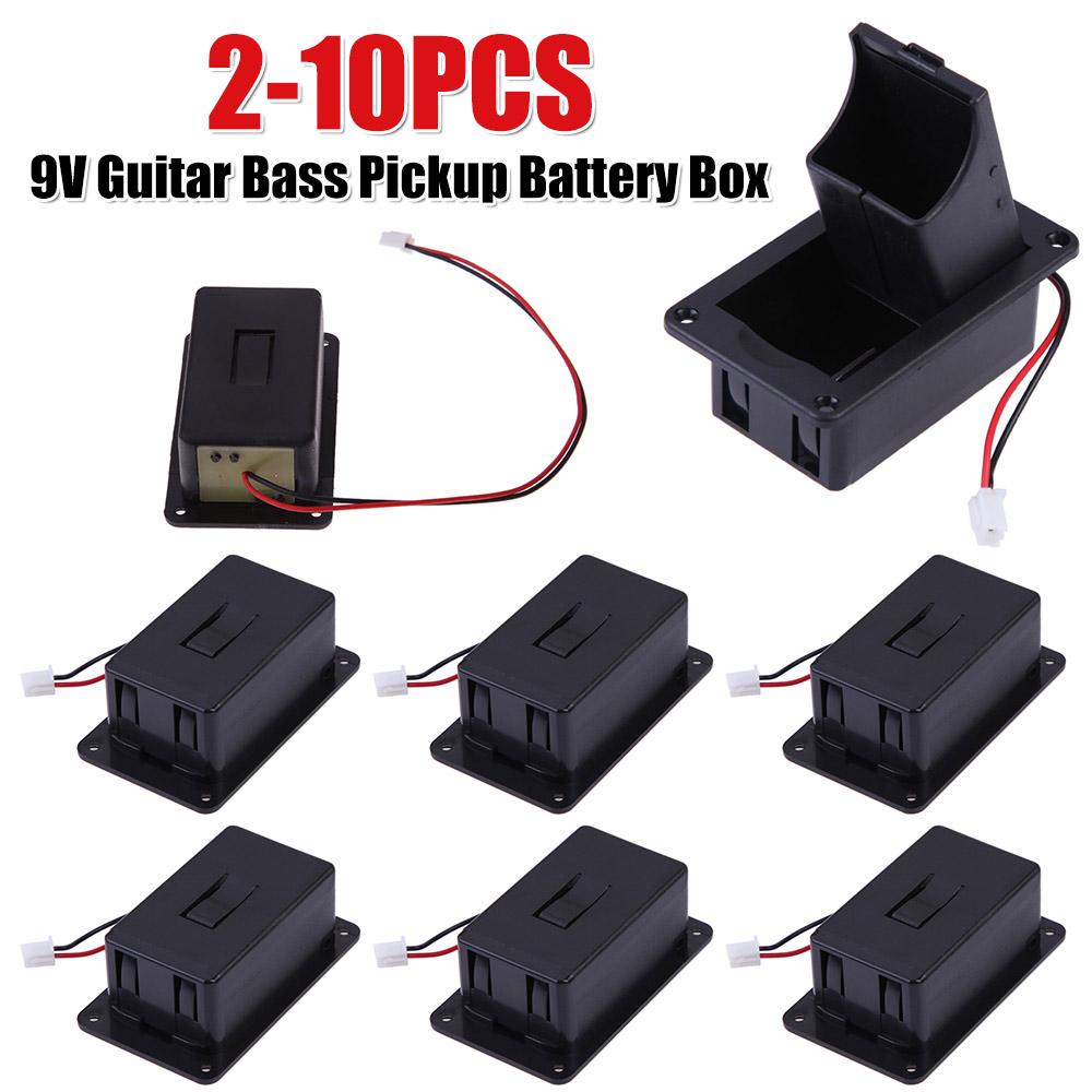 Portable Guitar Pickup Battery Box with Cable Guitar Pickup Battery Holder Case Guitar Bass Accessories Replacement Parts