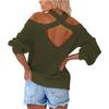 Women's Solid Color Sexy Off Shoulder Loose Knit Sweater Top