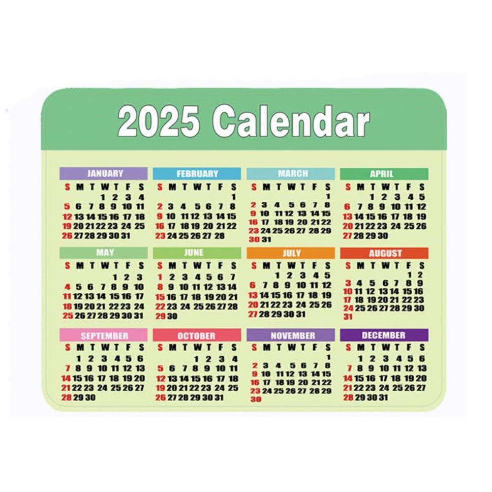 Коврик для мыши с календарем на 2025 год, резиновый, небольшой, офисный, коврик для мыши, новогодний, канцелярские принадлежности