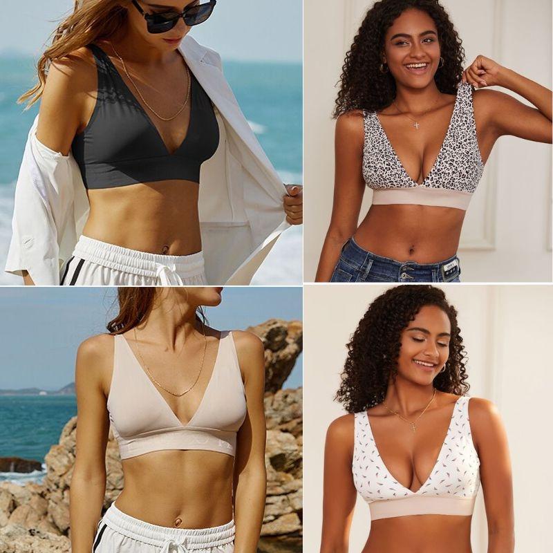 Sexy Seamless Bras For Women Push Up Bra Padded Top Wireless Brasiere Girl Deep V Bralette Soft Female Lingerie Intimate