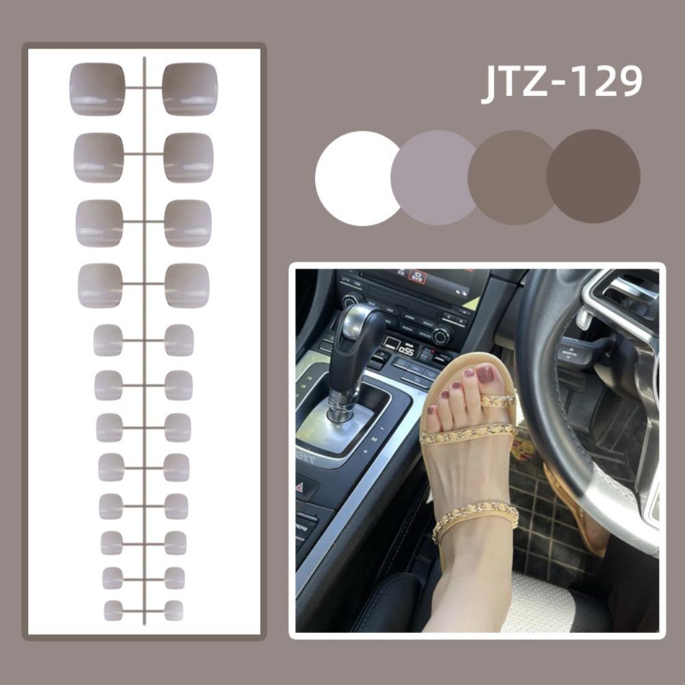 24 шт. съемные накладные ногти на пальце ноги с полным покрытием, накладные ногти, однотонные накладные ногти для женщин