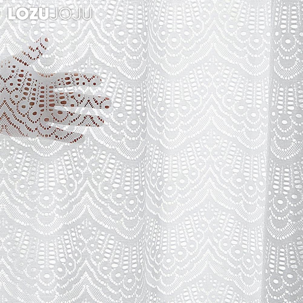 1 шт. LOZUJOJU 10-20% затемнение французский стиль простой романтический кружевной основы вязаный чистый белый газовый занавес для гостиной спальни балкона домашний декор
