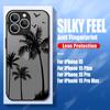 Чехол Кокосовая пальма для iPhone 17 15 14 Pro Max Coque iPhone 11 12 13 16 Pro Max Air Роскошный Гибридный TPU+PC Жесткая Задняя Крышка Fundas