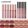 Luxurious 6+6 Lip Gloss & Lip Liner Makeup Set - A 12-Piece Exquisite Collection of Waterproof Lip Gloss