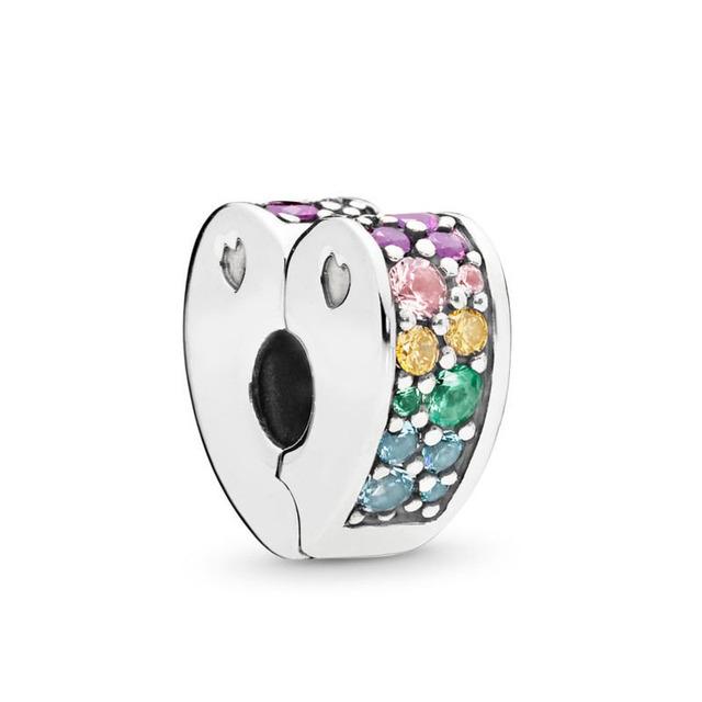 New Clear Pink Charms Beads Fit Original Fashion Bracelet Diy Jewelry For Women Gift Making