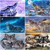 Wolf DIY 5D Diamond Painting Full Round Drill Cartoon Animal Diamond Embroidery Cross Stitch Mosaic Rhinestones Home Decor Gift