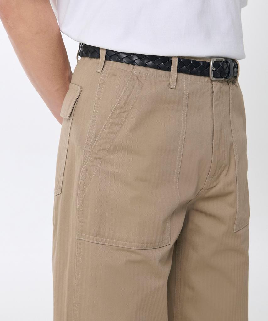 MUSINSA STANDARD Cotton Herringbone Replica Fatigue Pants [Beige]