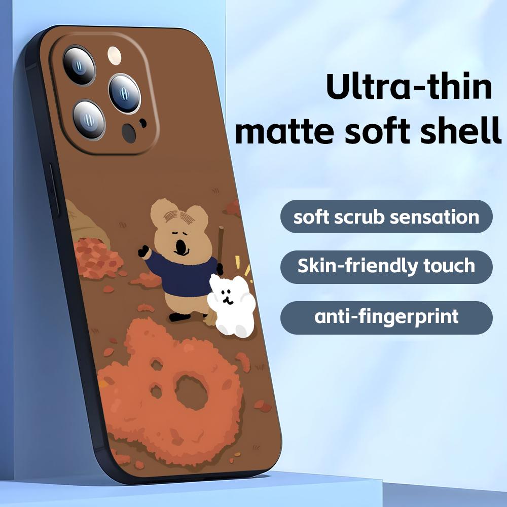Cute D-Dinotaeng Phone Case For iPhone17 16 16e 15 14 13 12 11 Plus Mini Pro Max Soft black Shockproof Cover
