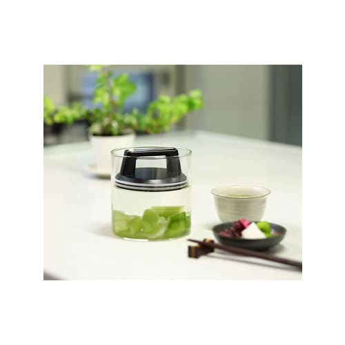 Fujisho Felio Glass Storage Canister, 900cc, with Air Reducer, Regular Size, One-Touch Operation, Airtight, Anti-Oxidation, No Color Transfer, F8745 (