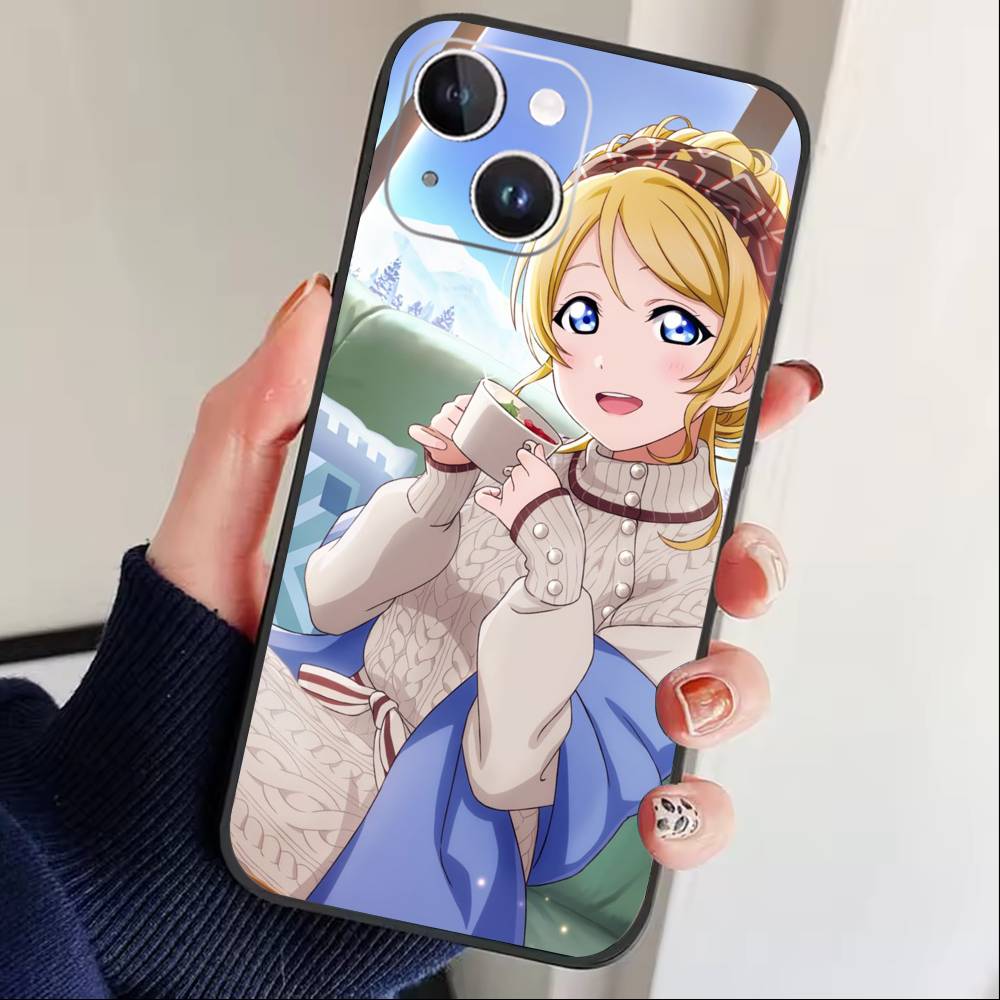 L-Love live-Аясе Эли Чехол для телефона Для iPhone 16,15,14,13,12,17,Pro Max,Plus Силиконовый Черный Чехол