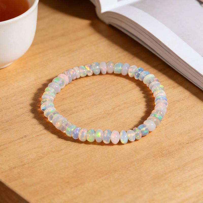 Натуральный Опаловый Браслет Для Женщин Эластичная Резинка Целебный Кристалл Украшение Помогает Поддерживать Эмоциональный Баланс