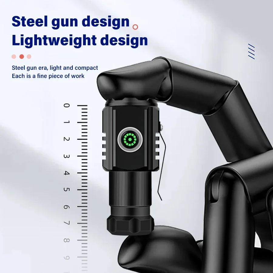 Bright Super Mini P35 LED Flashlight USB Rechargeable Torch 5 Lighting Modes 2000LM Powerful Lamp Camping Fishing Lantern