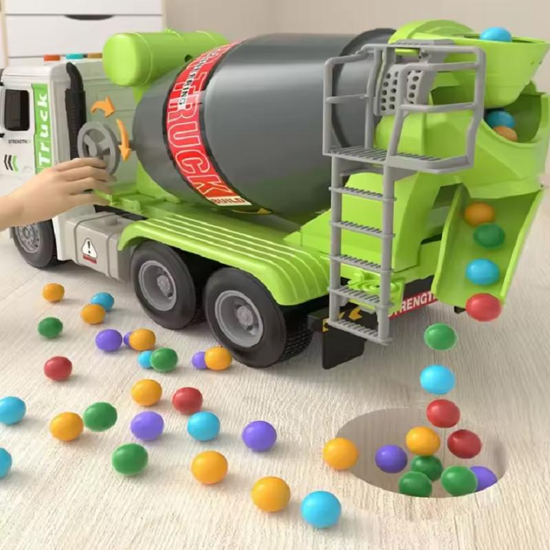Simulation Inertial Engineering Truck Cement Mixing Discharge Acousto-optic Concrete Set Toy Car Toys For Kids 2 To 4 Years Old