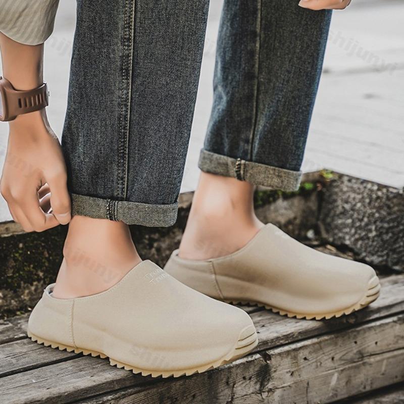 Мода 2025 Весна Лаконичный Дизайн Модный Тренд Повседневные Полушлепанцы для Мужчин Мягкая Подошва Удобные Слипоны Пляжные Мюли Массивные Шлепанцы