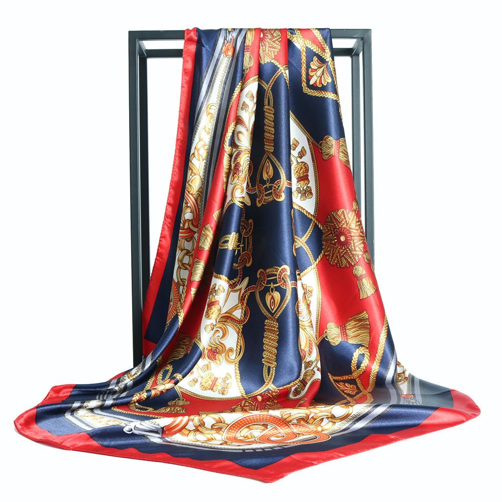 High-quality Luxurious Silk Scarves Headband Scarfs Neck Scarf For Women Chain Silk Scarf Women's Decorative Shawl