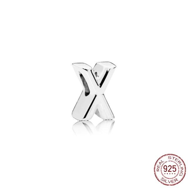 Браслет-подвеска из серебра 925 пробы с буквами AZ и буквами, бусины с именем для женщин, DIY кулон, изготовление ювелирных изделий