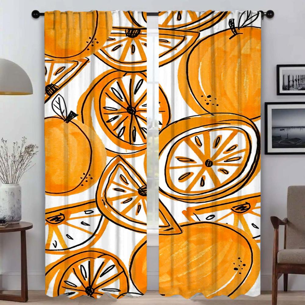 Modern Living Room Curtains for Camera Fruit Tulle for Bedroom Shades Partition Window Curtain Blackout Curtains 2 Pieces Child
