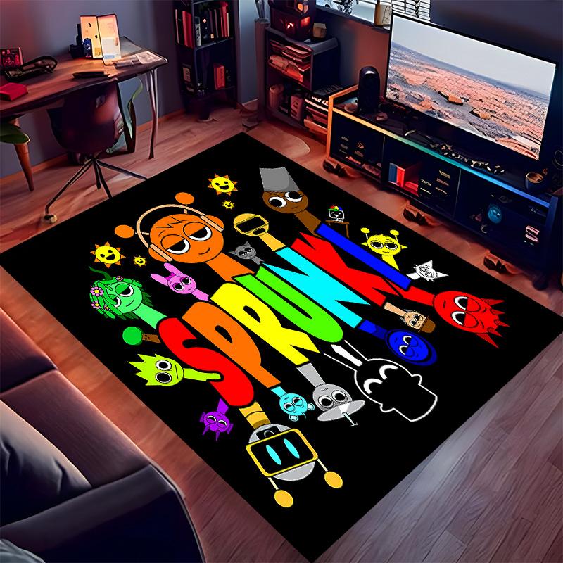 Sprunki1 Printed Absorbent Washable Carpet, Non-Slip Bathroom Mats, Kitchen Rugs, Yoga Mat,Living Room Entrance, Camping Picnic Rugs