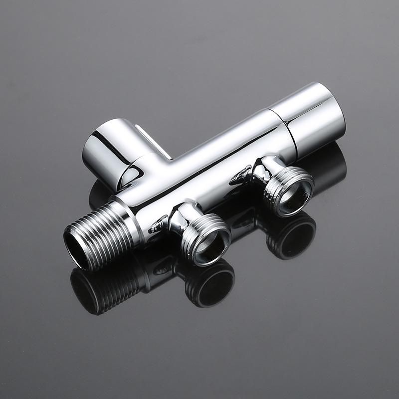 Copper G1/2 Triangle Valve One Into Two Out Double Water Double Control Angle Valve Toilet Water Inlet Switch Faucet