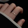 Silver Simple Thin Clear CZ Finger Rings Adjustable 14K Gold Ring For Women Wedding Jewelry Gifts KTJ