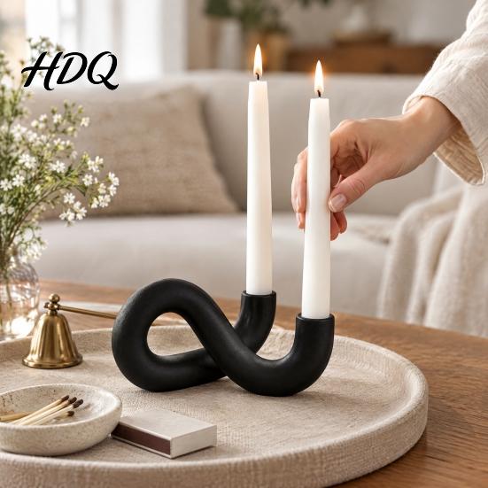 Стильный Ornament для Гостиной 3D Печатный Держатель для Свечей Петля Бесконечности Абстрактный 2-Свечник Изысканный