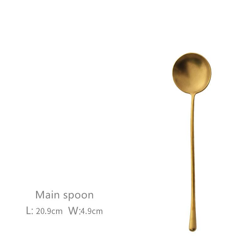 304 нержавеющая сталь винтажный золотой нож для стейка и вилка ложка японский стиль старая ложка для смешивания фруктовая вилка десертный нож вилка Spoo