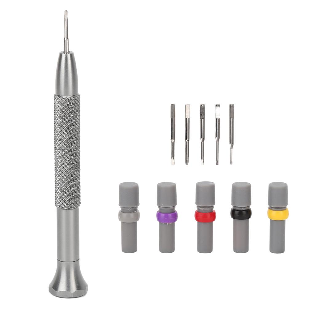 Watch Screwdriver Set High Hardness Thick Handle High Speed Steel Watch Repair Tool with 5 Screw Bits for Home Watch