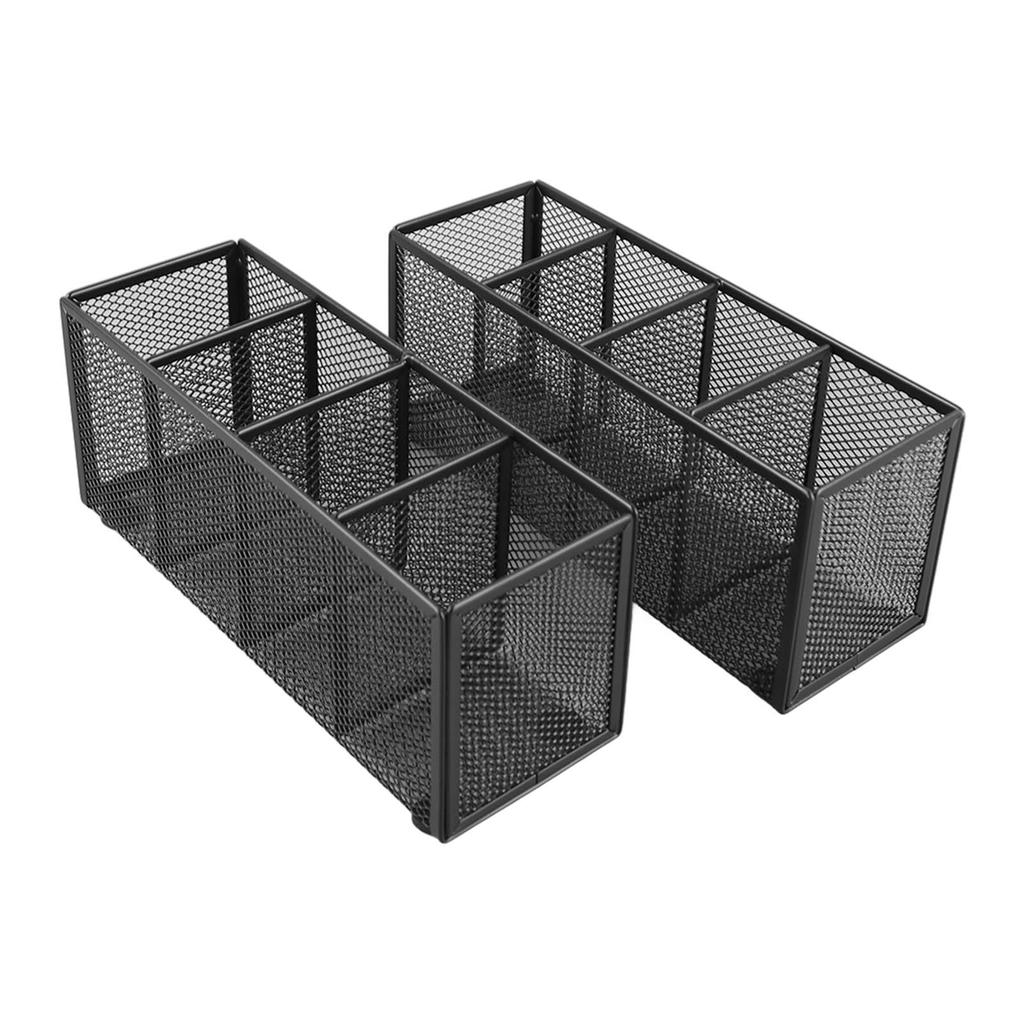 Сетчатый держатель для ручек с 4 отделениями, многофункциональный металлический органайзер для карандашей для школьного офиса и стола на столешнице