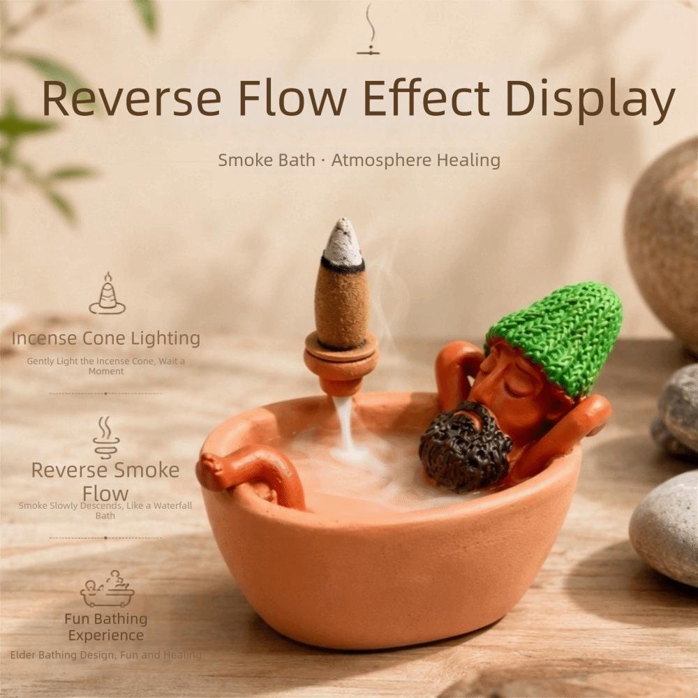Resin Bathtub Backflow Incense Burner Cute Animal Stick Incense Censer Bedroom