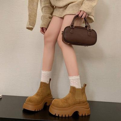 Обувь на толстой подошве, Маффины, Легкие ботинки на толстой подошве, Сапоги-чулки, Одинарные ботинки, Короткие ботинки для женщин