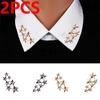 2pcs Vintage Simple Style Golden Star Pentagram Brooch Pin Men A Pair Badge Brooches Clothes Decoration Fashion Jewelry