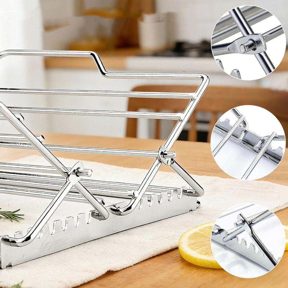 Adjustable Roasting Rack Non-Stick Turkey Chicken Rack Premium Foldable Oven Rack Dishwasher