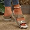 2025 New Women Wedge Slippers Vintage Slippers Casual Platform Retro Shoes Comfortable Open Toe Sandals Slides Women