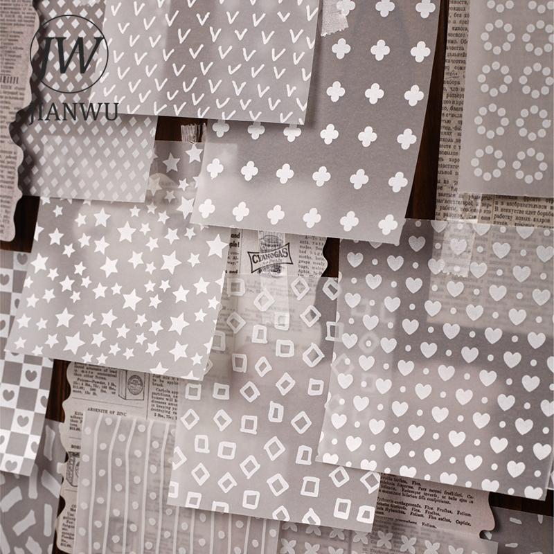 JIANWU Polka Dot Series Vintage Love Star Round Landscape Collage Scrapbooking Material Paper Creative Junk Journal Stationery