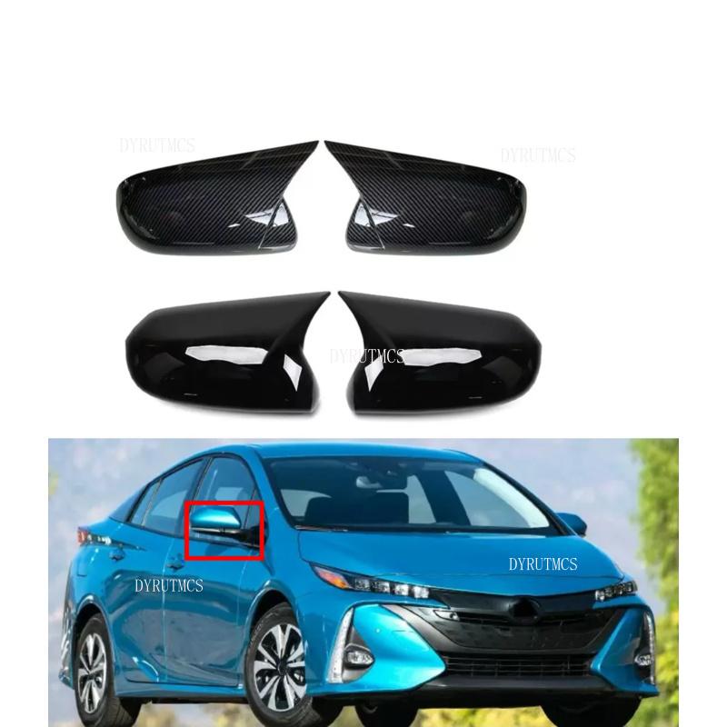 Rearview Side Mirror Cover Fit For Toyota Prius XW50 2016- Carbon Fiber Wing Cap Car Exterior Door Rear View Case Trim