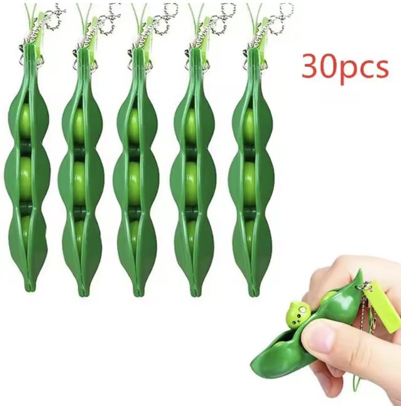 5 шт., набор игрушек для непосед, Portachiavi, декомпрессионные игрушки Edamame, мягкие игрушки, сжимаемые, горох, фасоль, брелок, милый стресс, игрушка для взрослых, брелок