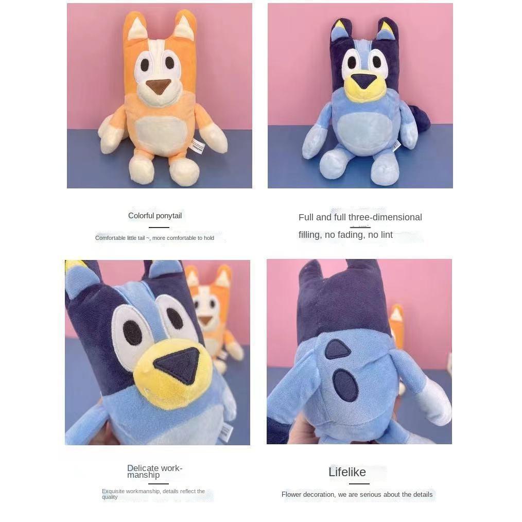 28CM Soft The Dog Bingo Family Plush Dolls Cartoon Movie Toy Blue Bingo Stuffed Plush Toy Anime Plushie Gifts for Kids