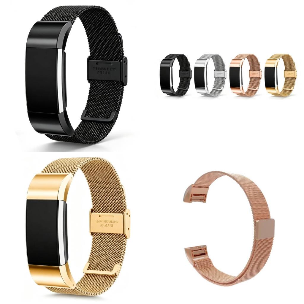 Ремешок для часов Fitbit Charge 2 из нержавеющей стали с регулируемой посадкой для повседневного ношения