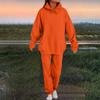 Women's Fashion Casual Solid Color Loose Hooded Sweatshirt Suit