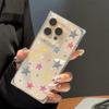 Прозрачный чехол с квадратной задней защитой для трубки для iPhone 13 16 ProMax 11 15 Plus 14 Pro Max 12, защита от кислорода, чехол с узором из разноцветных звезд